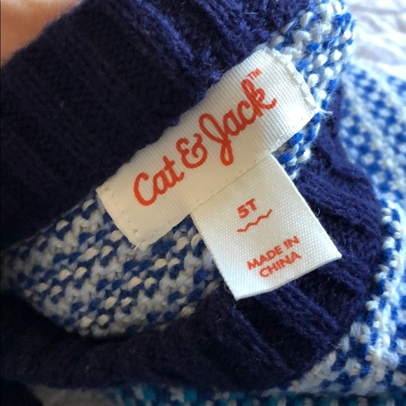 EUC Cat and Jack 4T/5T Striped Toddler Sweater - Picture 3 of 4